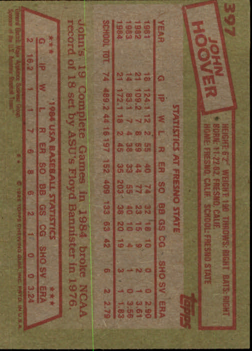 A2629- 1985 Topps Baseball Cards 201-400 +Rookies -You Pick- 15+ FREE US SHIP - Picture 395 of 401