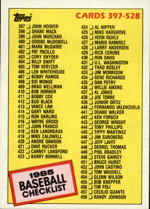 1985 Topps Baseball Card #501-749 - Choose Your Card