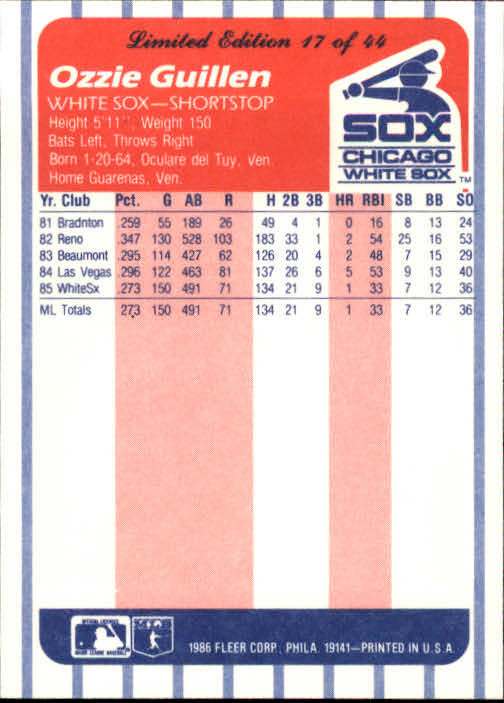 A8103- 1986 Fleer League Leaders BB Card #s 1-44 -You Pick- 15+ FREE US SHIP