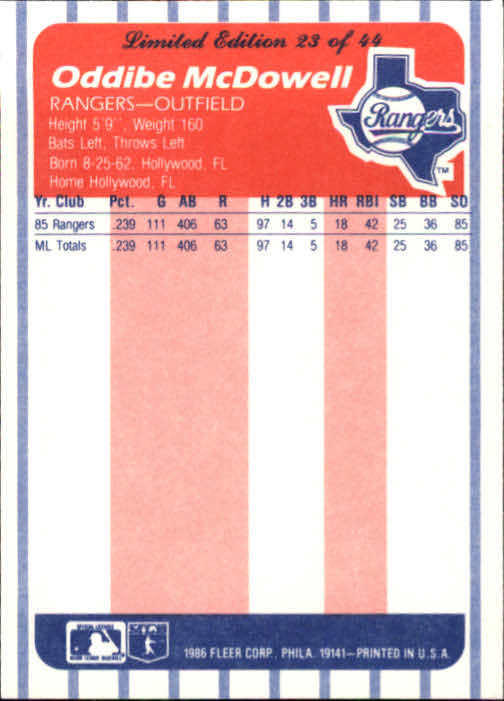 A8103- 1986 Fleer League Leaders BB Card #s 1-44 -You Pick- 15+ FREE US SHIP