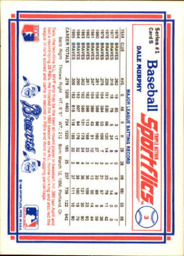 1986 Sportflics Baseball Card s 1 200 You Pick Buy 10 Cards FREE 