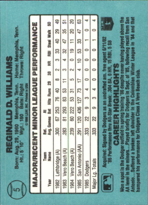 1986 Donruss Rookies Baseball Cards - Picture 11 of 104