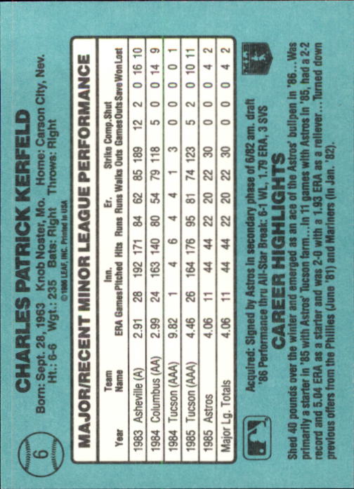 1986 Donruss Rookies Baseball Cards - Picture 13 of 104