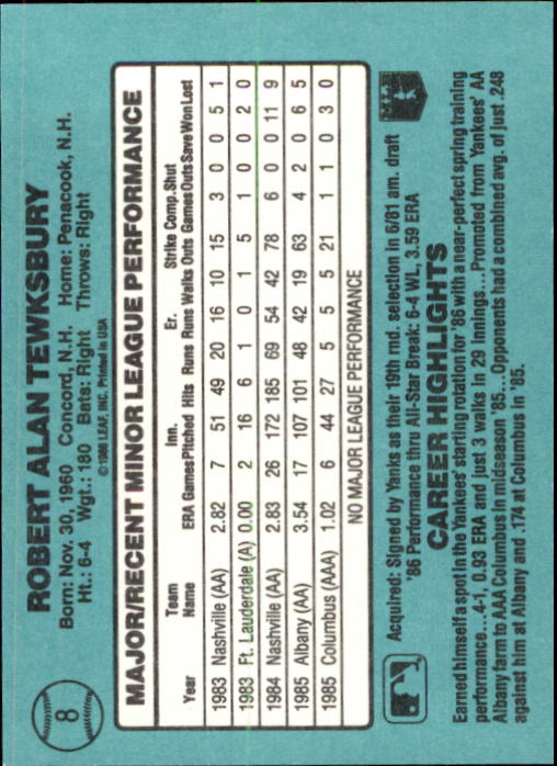 1986 Donruss Rookies Baseball Cards - Picture 16 of 104