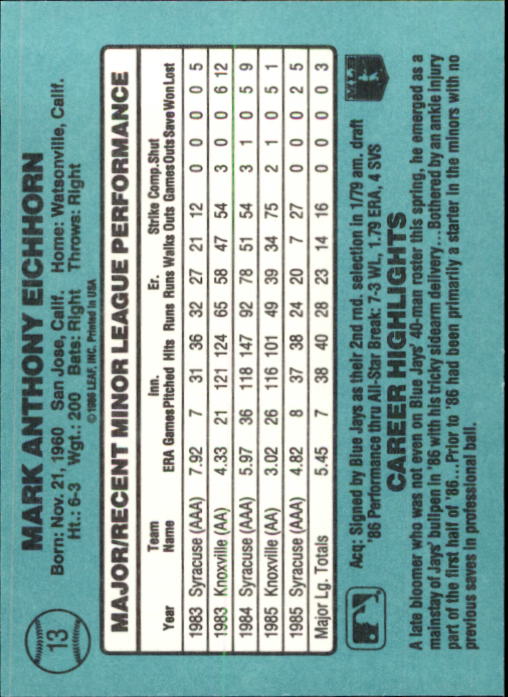 1986 Donruss Rookies Baseball Cards - Picture 24 of 104