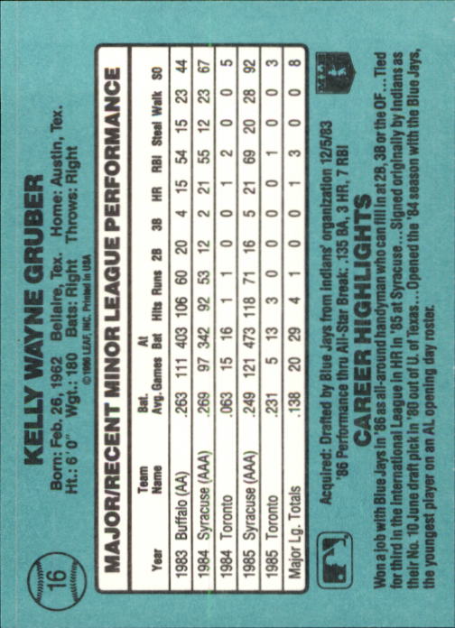 1986 Donruss Rookies Baseball Cards - Picture 30 of 104