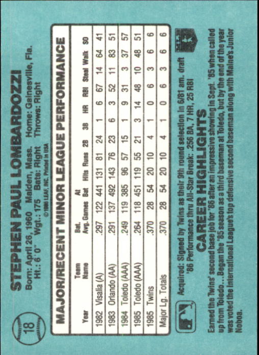 1986 Donruss Rookies Baseball Cards - Picture 32 of 104