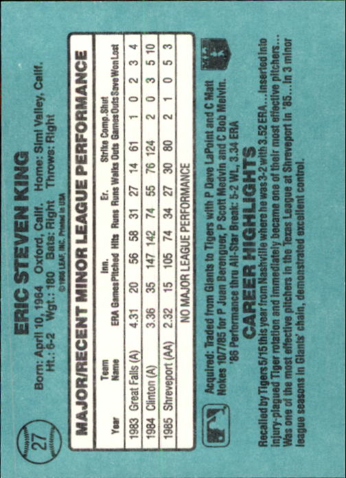 1986 Donruss Rookies Baseball Cards - Picture 48 of 104