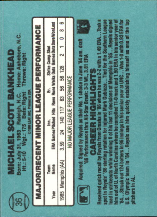 1986 Donruss Rookies Baseball Cards - Picture 66 of 104
