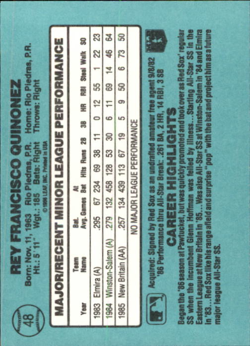 1986 Donruss Rookies Baseball Cards - Picture 88 of 104