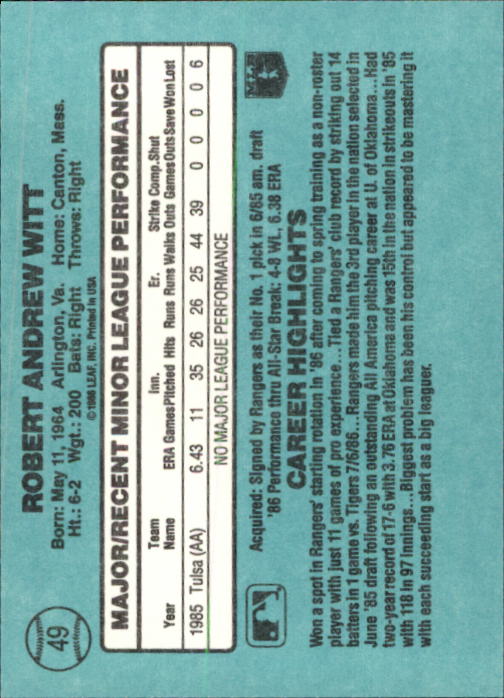 1986 Donruss Rookies Baseball Cards - Picture 90 of 104