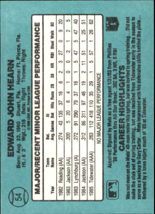 1986 Donruss Rookies Baseball Cards - Picture 100 of 104
