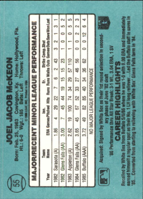 1986 Donruss Rookies Baseball Cards - Picture 102 of 104