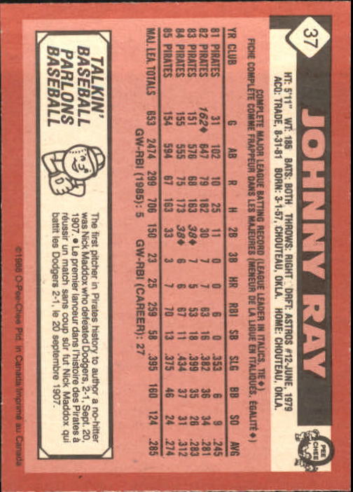 Card 176: Jody Davis - O-Pee-Chee Major League Baseball 1986