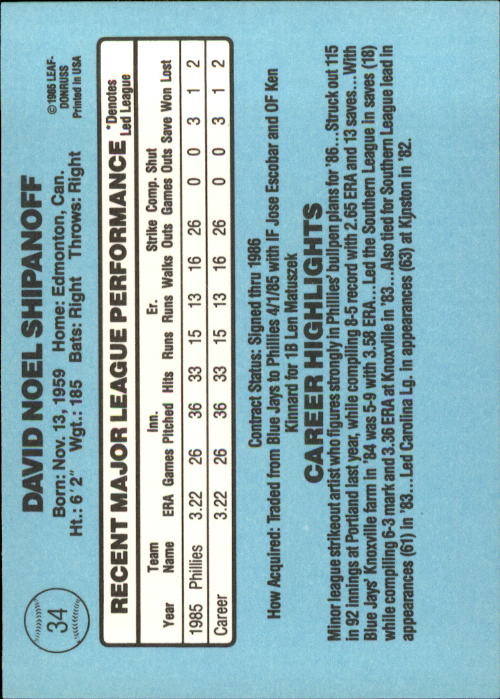 A0356- 1986 Donruss Baseball Cards 1-250 +Rookies -You Pick- 10+ FREE US SHIP - Picture 69 of 499