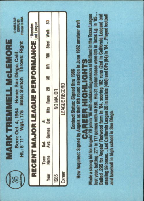 A0356- 1986 Donruss Baseball Cards 1-250 +Rookies -You Pick- 10+ FREE US SHIP - Picture 71 of 499