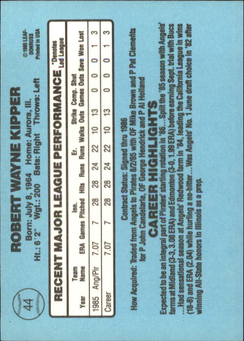 A0356- 1986 Donruss Baseball Cards 1-250 +Rookies -You Pick- 10+ FREE US SHIP - Picture 87 of 499