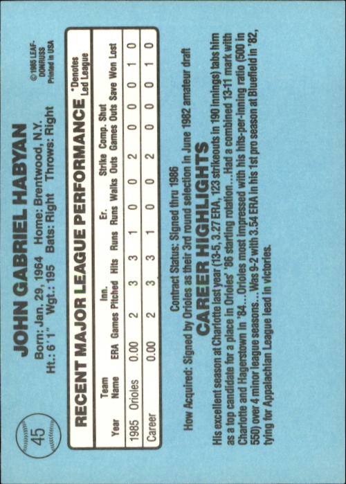 A0356- 1986 Donruss Baseball Cards 1-250 +Rookies -You Pick- 10+ FREE US SHIP - Picture 89 of 499