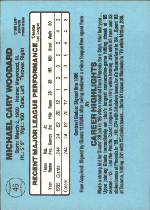 A0356- 1986 Donruss Baseball Cards 1-250 +Rookies -You Pick- 10+ FREE US SHIP - Picture 91 of 499