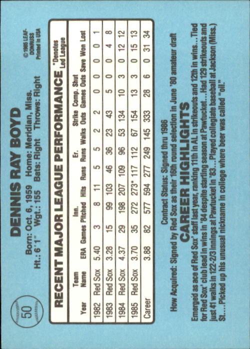 A0356- 1986 Donruss Baseball Cards 1-250 +Rookies -You Pick- 10+ FREE US SHIP - Picture 99 of 499