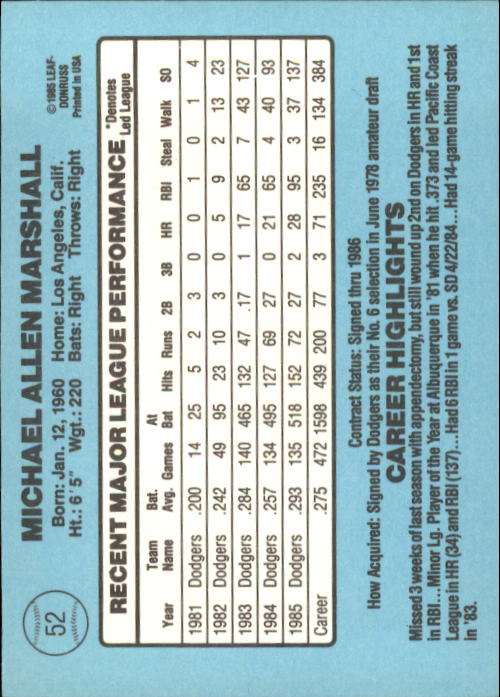 A0356- 1986 Donruss Baseball Cards 1-250 +Rookies -You Pick- 10+ FREE US SHIP - Picture 103 of 499