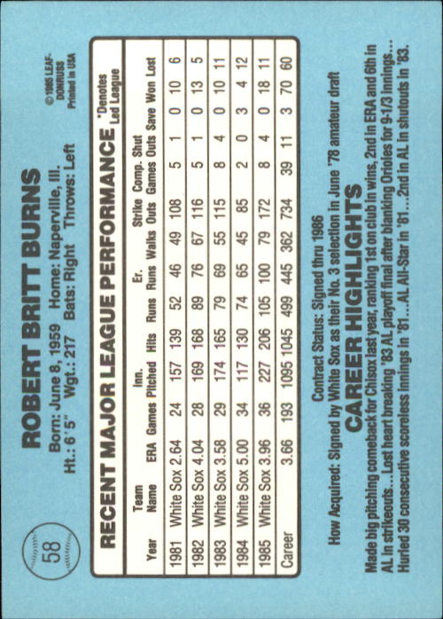 A0356- 1986 Donruss Baseball Cards 1-250 +Rookies -You Pick- 10+ FREE US SHIP - Picture 115 of 499