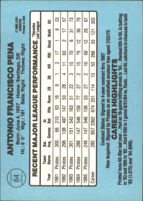A0356- 1986 Donruss Baseball Cards 1-250 +Rookies -You Pick- 10+ FREE US SHIP - Picture 127 of 499