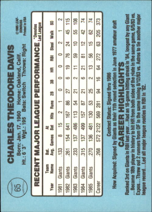 A0356- 1986 Donruss Baseball Cards 1-250 +Rookies -You Pick- 10+ FREE US SHIP - Picture 129 of 499