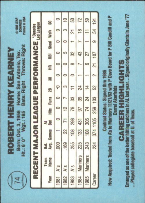 A0356- 1986 Donruss Baseball Cards 1-250 +Rookies -You Pick- 10+ FREE US SHIP - Picture 147 of 499