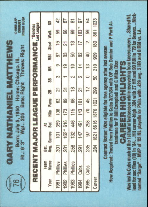 A0356- 1986 Donruss Baseball Cards 1-250 +Rookies -You Pick- 10+ FREE US SHIP - Picture 151 of 499