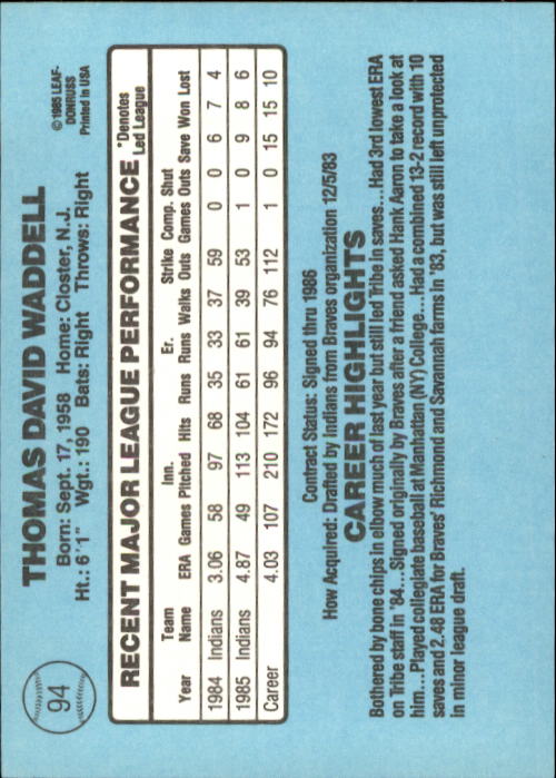 A0356- 1986 Donruss Baseball Cards 1-250 +Rookies -You Pick- 10+ FREE US SHIP - Picture 187 of 499