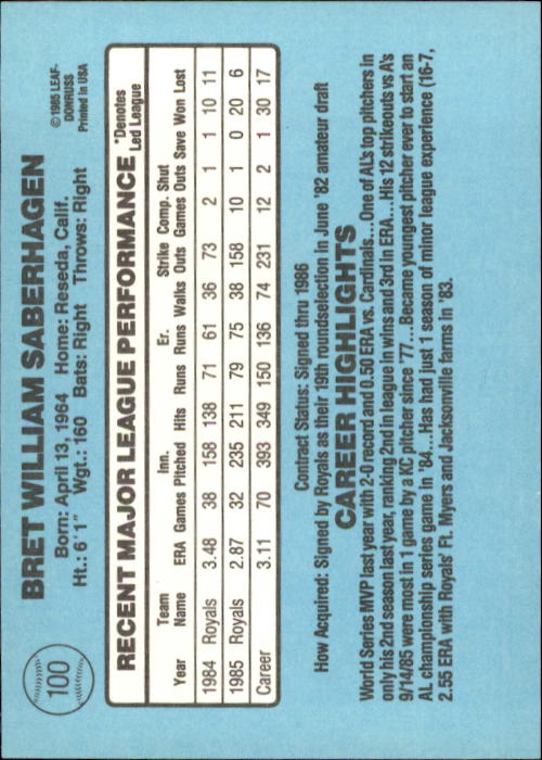 A0356- 1986 Donruss Baseball Cards 1-250 +Rookies -You Pick- 10+ FREE US SHIP - Picture 199 of 499