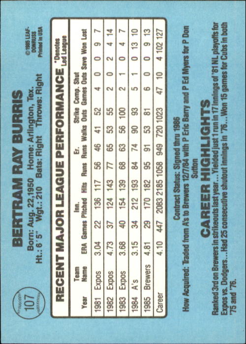 A0356- 1986 Donruss Baseball Cards 1-250 +Rookies -You Pick- 10+ FREE US SHIP - Picture 213 of 499