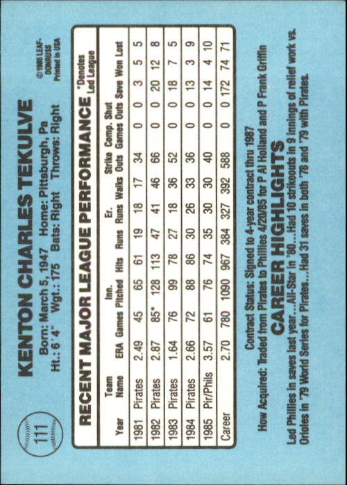 A0356- 1986 Donruss Baseball Cards 1-250 +Rookies -You Pick- 10+ FREE US SHIP - Picture 221 of 499