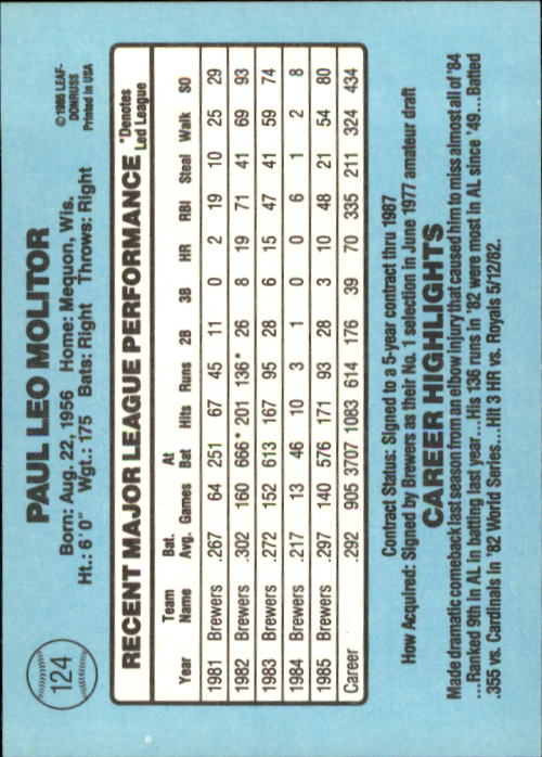 A0356- 1986 Donruss Baseball Cards 1-250 +Rookies -You Pick- 10+ FREE US SHIP - Picture 247 of 499