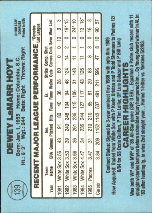 A0356- 1986 Donruss Baseball Cards 1-250 +Rookies -You Pick- 10+ FREE US SHIP - Picture 277 of 499