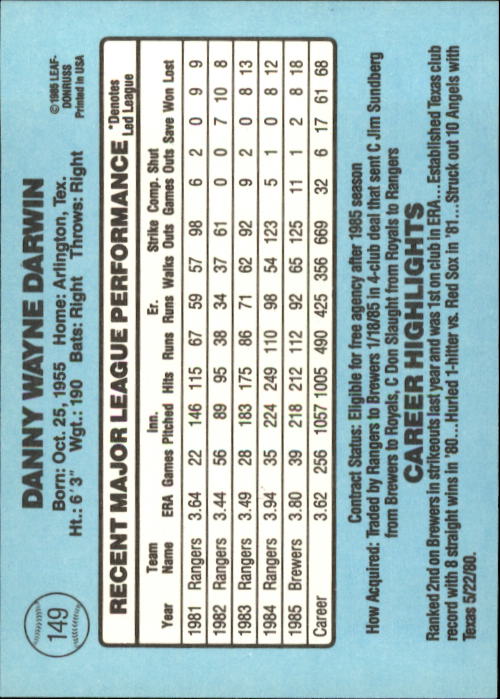 A0356- 1986 Donruss Baseball Cards 1-250 +Rookies -You Pick- 10+ FREE US SHIP - Picture 297 of 499