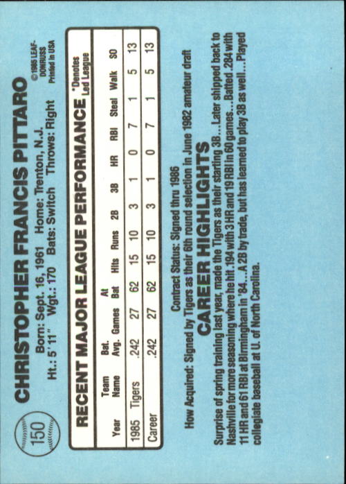 A0356- 1986 Donruss Baseball Cards 1-250 +Rookies -You Pick- 10+ FREE US SHIP - Picture 299 of 499