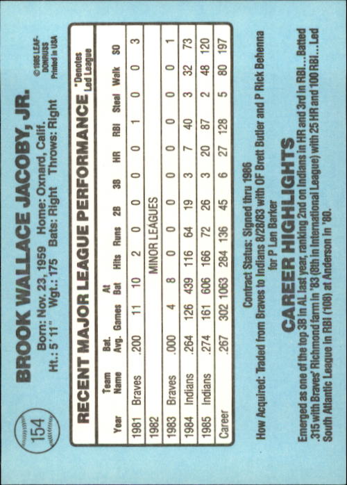 A0356- 1986 Donruss Baseball Cards 1-250 +Rookies -You Pick- 10+ FREE US SHIP - Picture 307 of 499