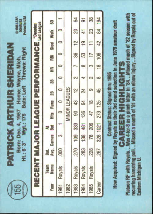 A0356- 1986 Donruss Baseball Cards 1-250 +Rookies -You Pick- 10+ FREE US SHIP - Picture 309 of 499