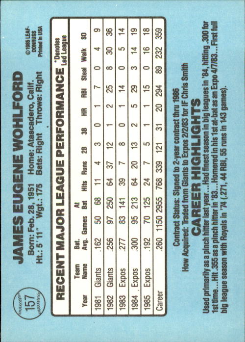 A0356- 1986 Donruss Baseball Cards 1-250 +Rookies -You Pick- 10+ FREE US SHIP - Picture 313 of 499