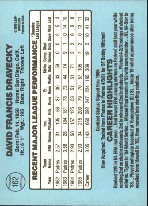 A0356- 1986 Donruss Baseball Cards 1-250 +Rookies -You Pick- 10+ FREE US SHIP - Picture 323 of 499