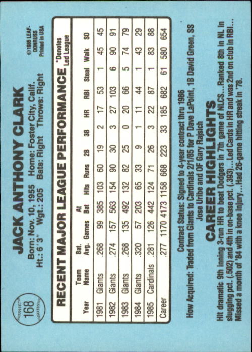 A0356- 1986 Donruss Baseball Cards 1-250 +Rookies -You Pick- 10+ FREE US SHIP - Picture 335 of 499