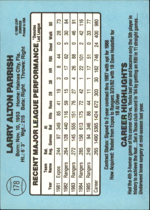 A0356- 1986 Donruss Baseball Cards 1-250 +Rookies -You Pick- 10+ FREE US SHIP - Picture 355 of 499