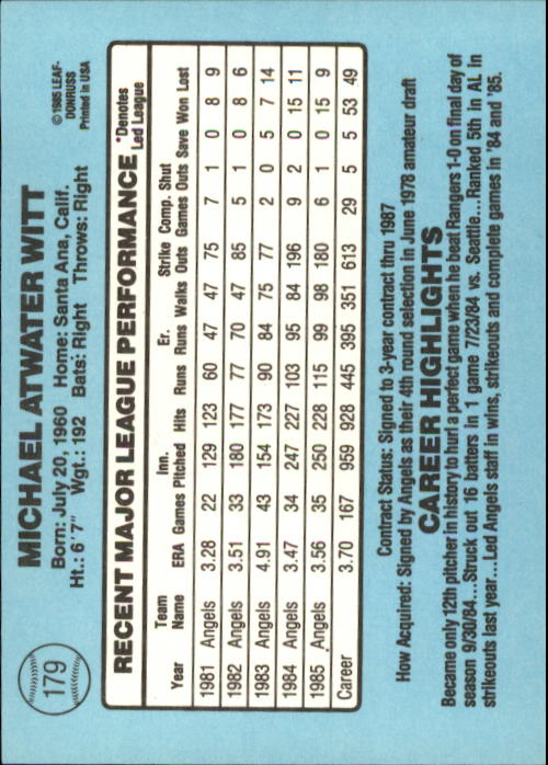 A0356- 1986 Donruss Baseball Cards 1-250 +Rookies -You Pick- 10+ FREE US SHIP - Picture 357 of 499