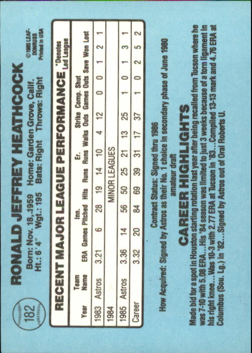 A0356- 1986 Donruss Baseball Cards 1-250 +Rookies -You Pick- 10+ FREE US SHIP - Picture 363 of 499