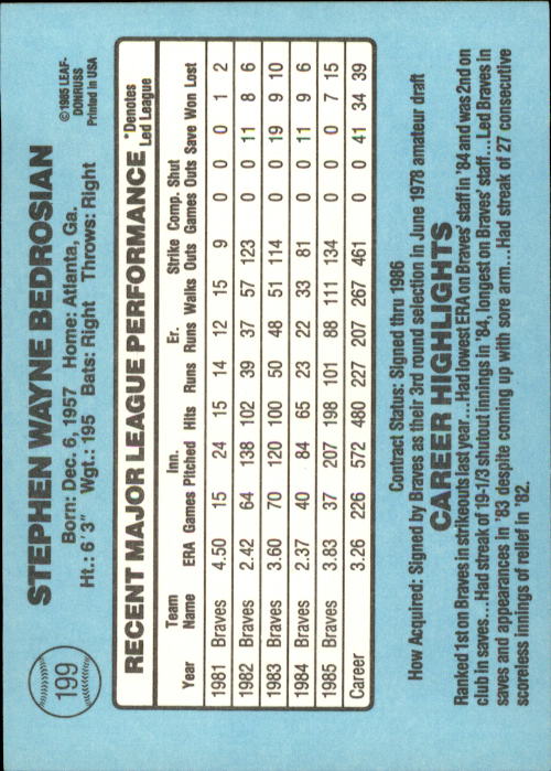 A0356- 1986 Donruss Baseball Cards 1-250 +Rookies -You Pick- 10+ FREE US SHIP - Picture 397 of 499