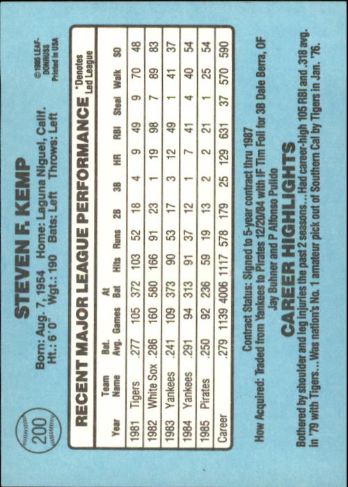 A0356- 1986 Donruss Baseball Cards 1-250 +Rookies -You Pick- 10+ FREE US SHIP - Picture 399 of 499
