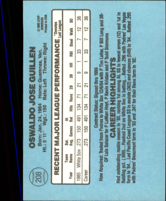 A0356- 1986 Donruss Baseball Cards 1-250 +Rookies -You Pick- 10+ FREE US SHIP - Picture 415 of 499