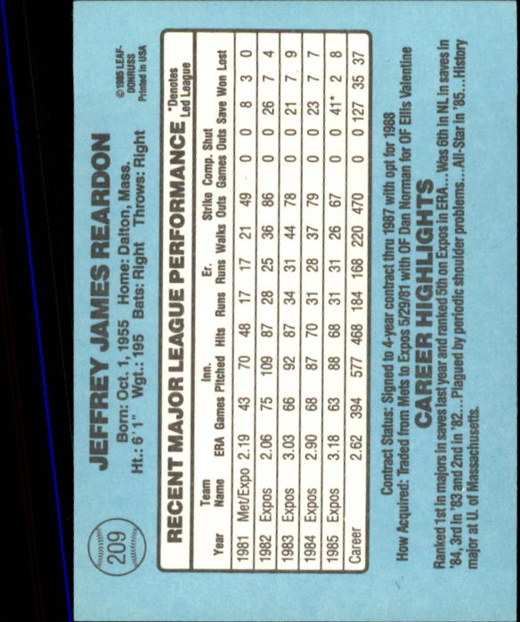 A0356- 1986 Donruss Baseball Cards 1-250 +Rookies -You Pick- 10+ FREE US SHIP - Picture 417 of 499
